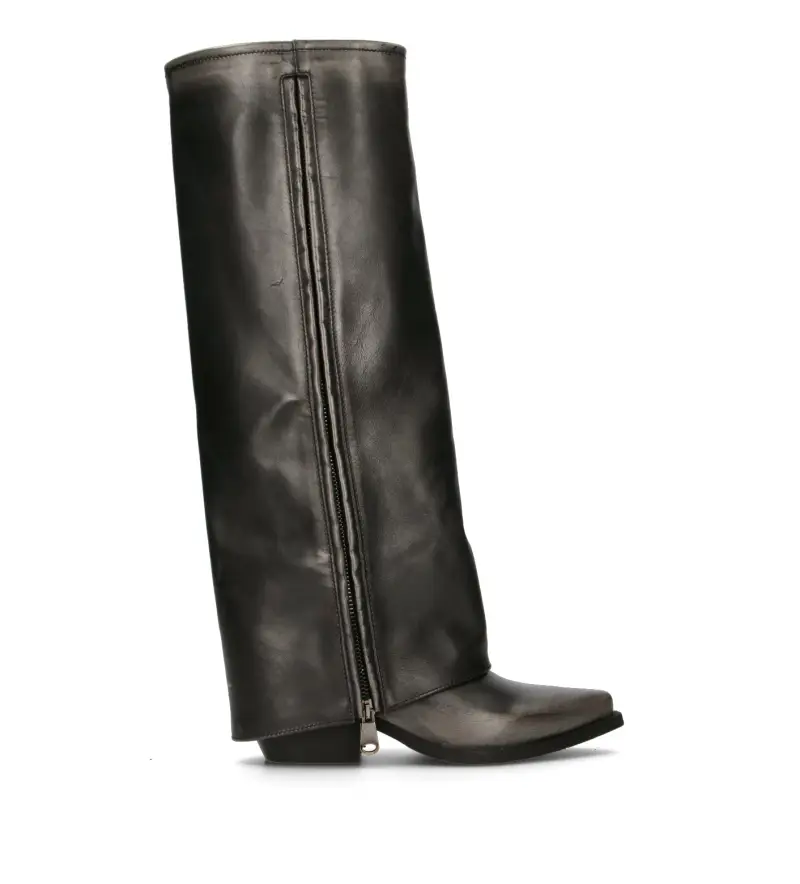 Stivale donna nero in pelle Vario