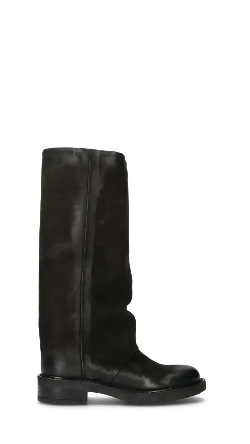 Stivale donna nero in suede Vario