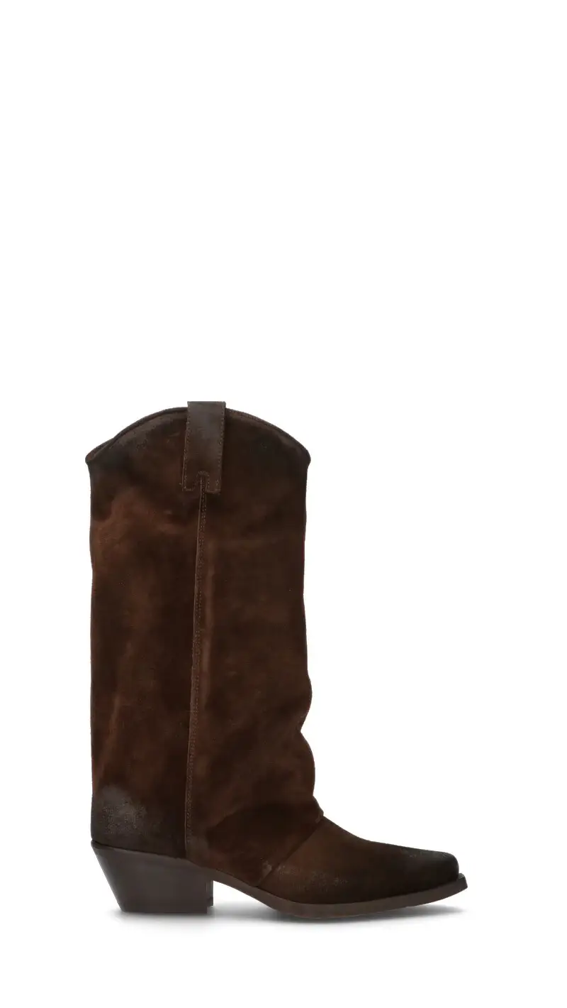 Stivale donna testa di moro in suede Vario