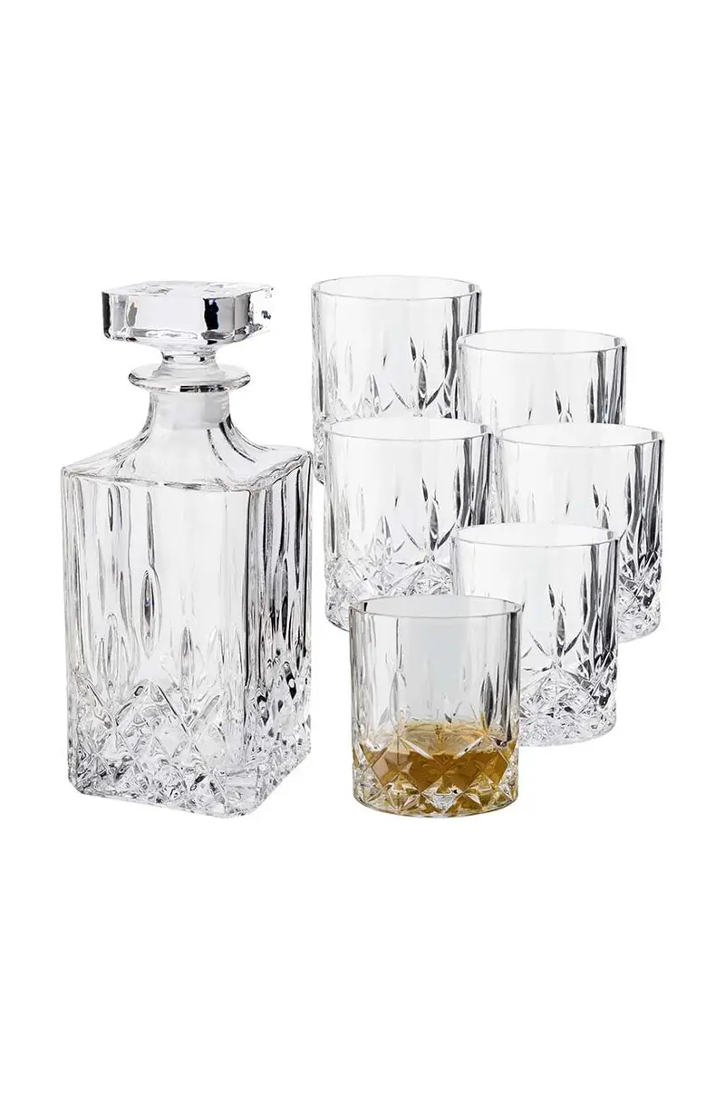 set caraffa e bicchieri Whiskey pacco da 7 Transparente
