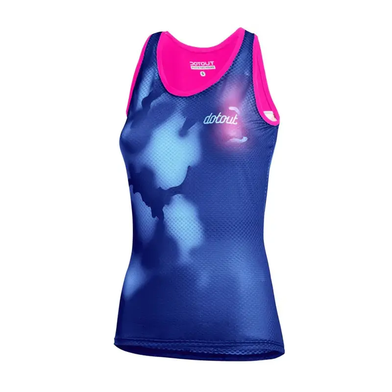 Canotta Ciclismo Mood 2 0 Fucsia Blu Donna M