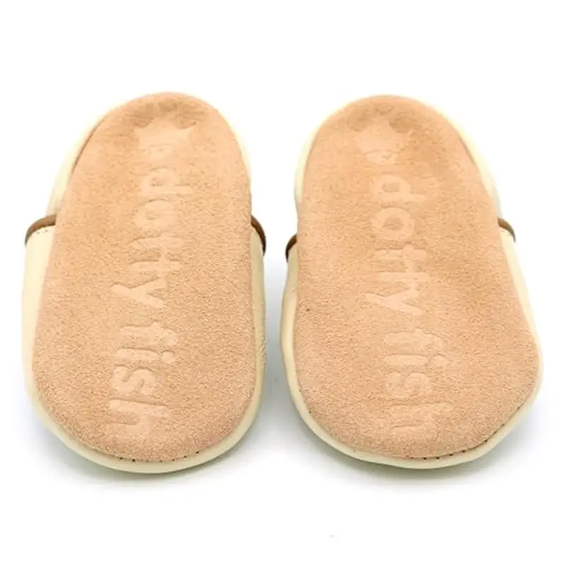 Dotty Fish Scarpine Unisex per Bambini e Neonati in Pelle a Piedi Nudi - Ragazzi e Ragazze, Disegni di Animali miniatura 3