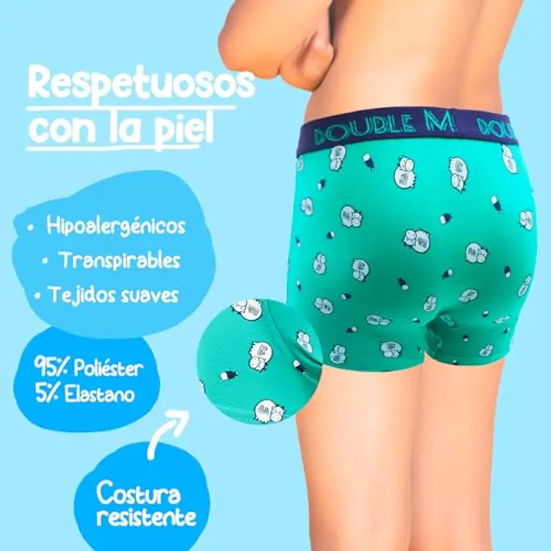DOUBLE M, 6 Confezioni di Mutande in Cotone per Ragazzi, Mutande Intima Morbida, Mutande Assortite per Ragazzi, Mutande Intima per Ragazzi, Taglie Diverse per Ragazzi da 2 a 12 anni miniatura 3