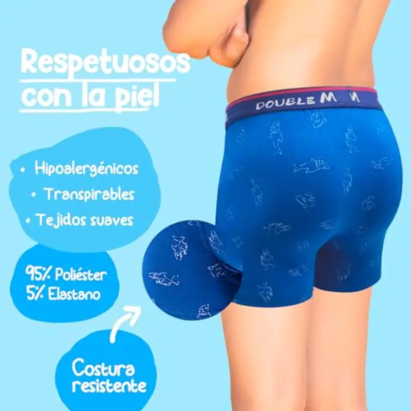 DOUBLE M, 6 Confezioni di Mutande in Cotone per Ragazzi, Mutande Intima Morbida, Mutande Assortite per Ragazzi, Mutande Intima per Ragazzi, Taglie Diverse per Ragazzi da 2 a 12 anni miniatura 3