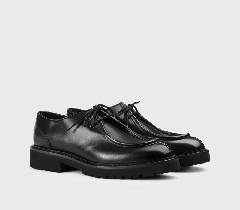 Scarpa parabout a due fori nera miniatura 2