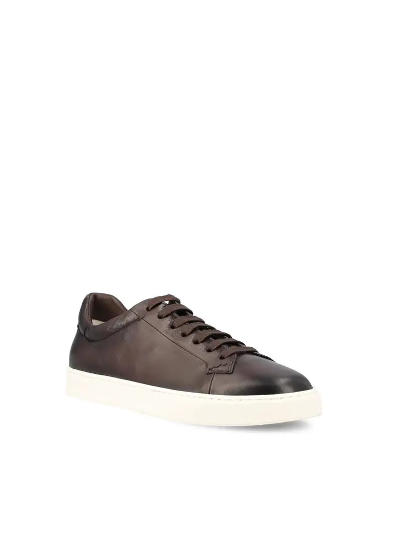 Sneakers In Pelle MARRONE miniatura 2