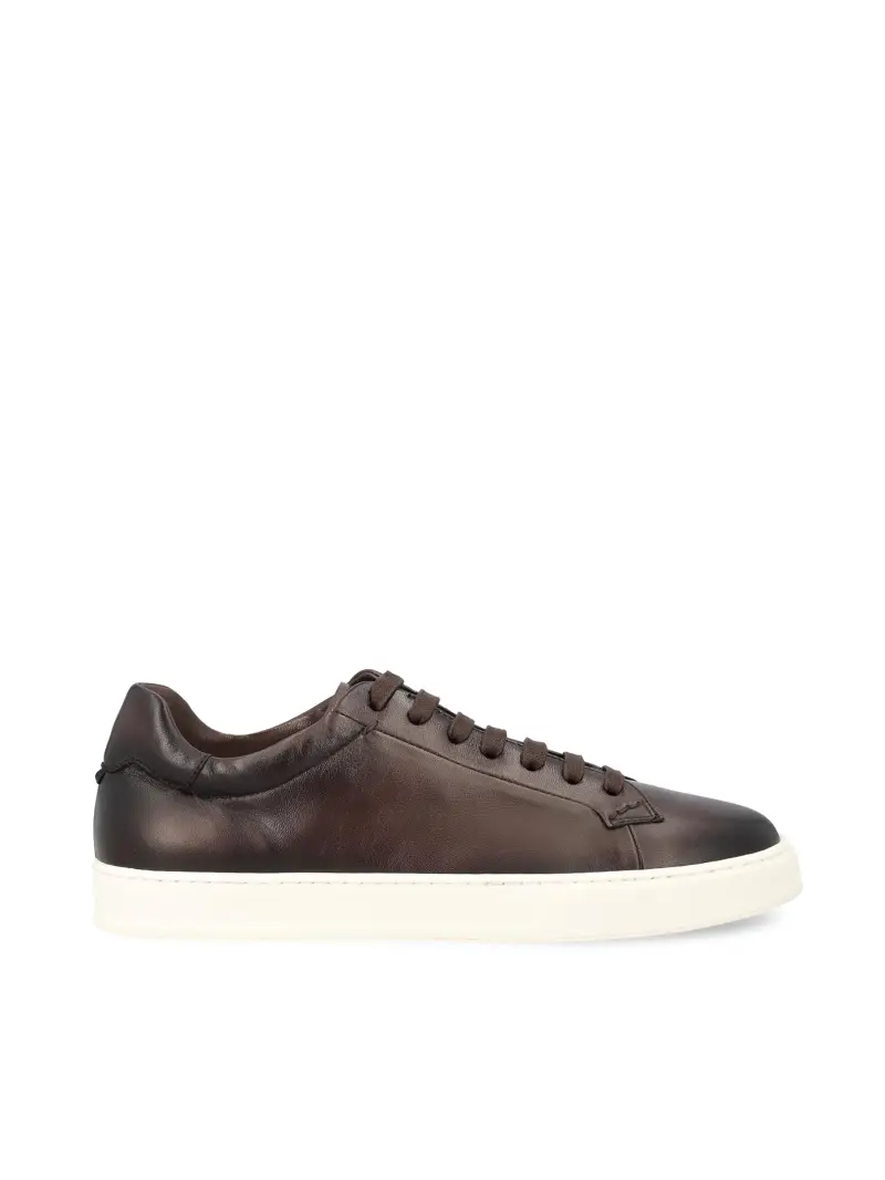 Sneakers In Pelle MARRONE