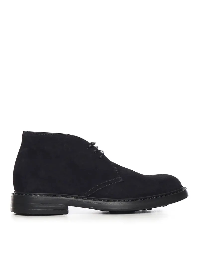 Suede Ankle Boot Blu