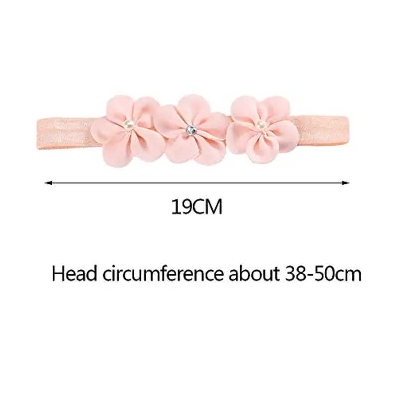 DOULEIN Fascia Capelli Neonata, 5 Pezzi Fasce in Grosgrain per Bambine Floreale Copricapo Elastici Fascette Neonata Nastri Capelli per Neonati, Ragazze, Bambini Piccoli, Accessori per la Fotografia miniatura 2