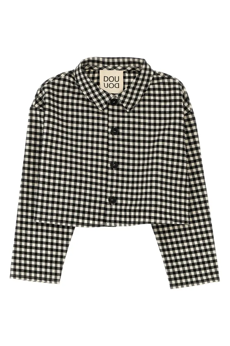 Camicia Crop Flanella Bianco