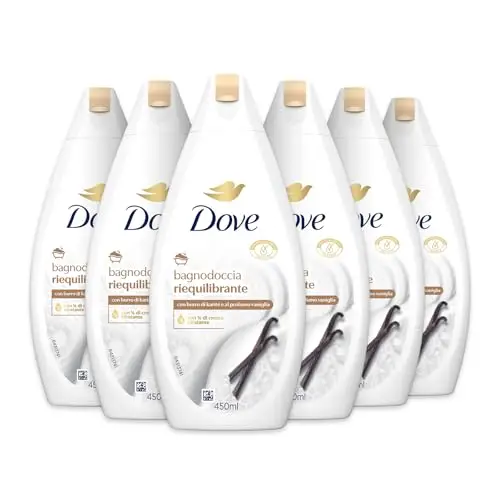 Dove Bagnodoccia Floreale, Idratante Dermo-Naturale, Fiori di Loto e Frutti Rossi, 1/4 Crema Idratante,