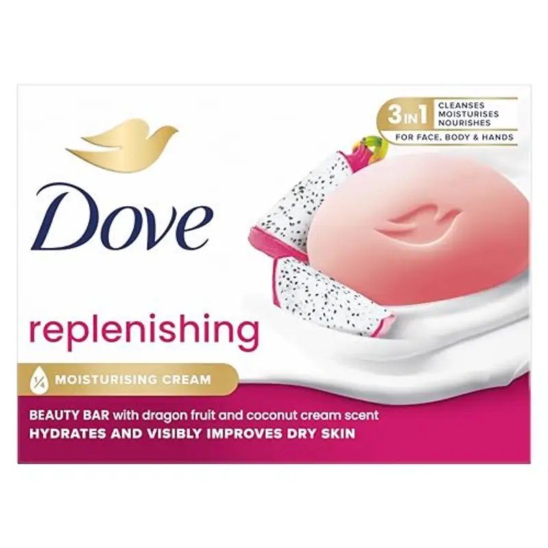 Dove Saponetta Beauty Bar, Dragon Fruit, Saponetta Mani, Viso e Corpo, con 1/4 di Crema Idratante, Dermatologicamente