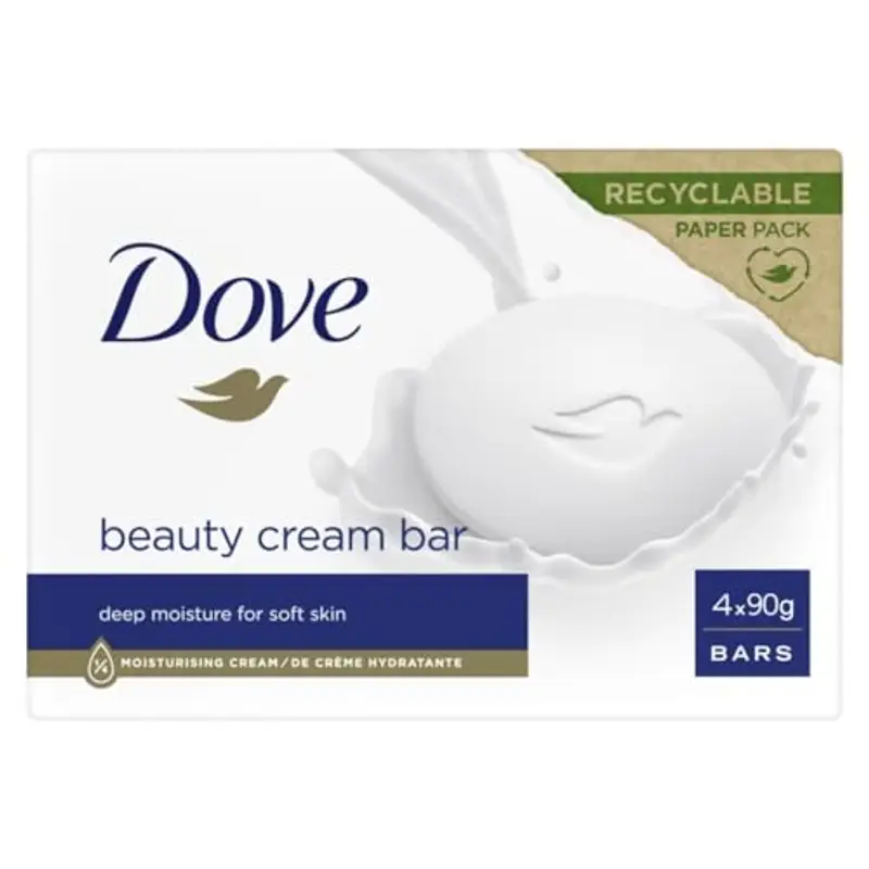 Dove Saponetta Beauty Bar, Original, Saponetta Mani, Viso e Corpo, con 1/4 di Crema Idratante, Dermatologicamente