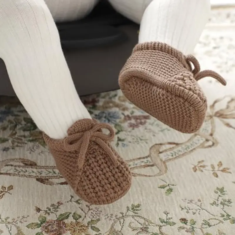 DovFanny Stivaletti Neonato in Maglia Morbida Caldi e Accoglienti Prime Scarpe per Bambini Ragazzo Ragazza miniatura 2