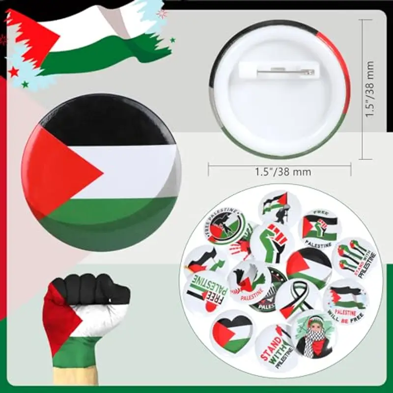 DPKOW 32 Pezzi Spille Bandiera Palestina Accessori Palestina Flag Spille ??? ?????? Gratuiti Badge Palestina Libera miniatura 2