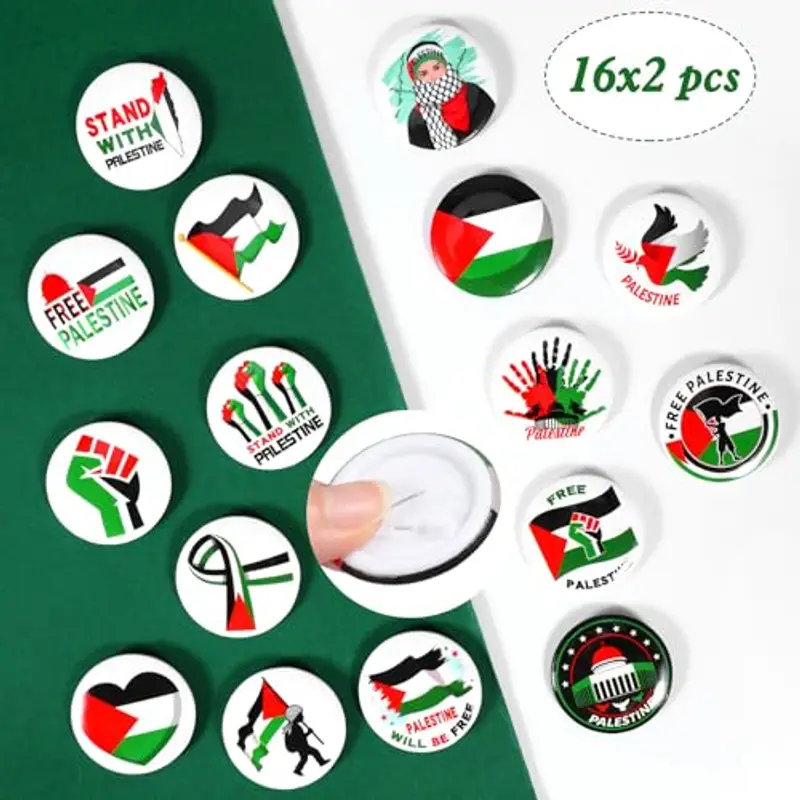 DPKOW 32 Pezzi Spille Bandiera Palestina Accessori Palestina Flag Spille ??? ?????? Gratuiti Badge Palestina Libera miniatura 3