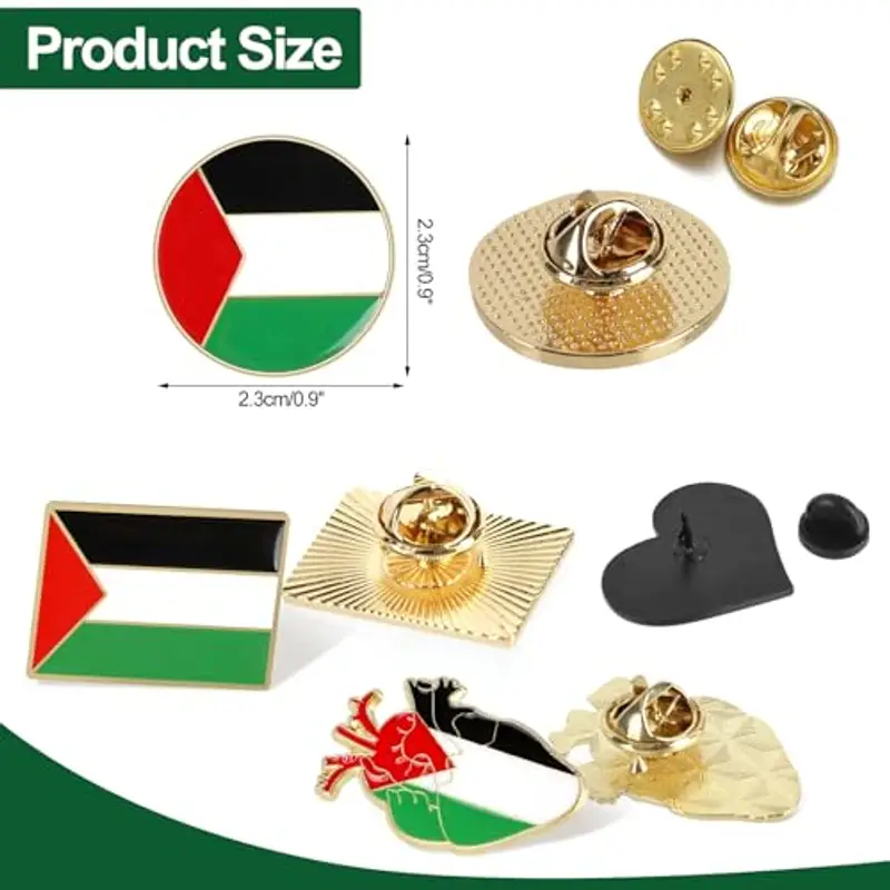 DPKOW Spilla Palestina Accessori Bandiera Palestinese Distintivo per Spillo, 8 Pezzi Free Palestine Flag Spille miniatura 3