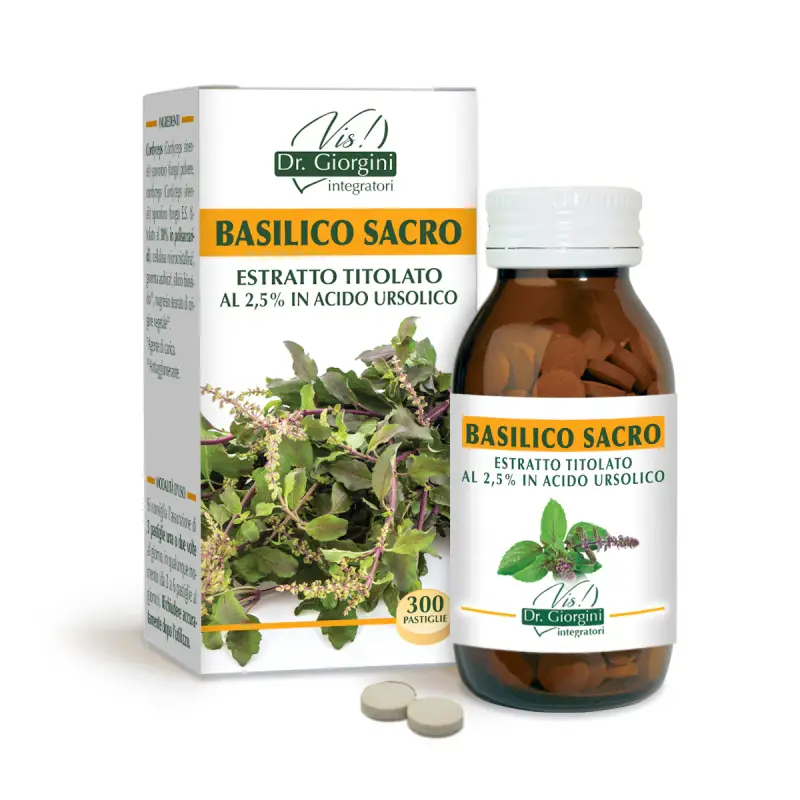 Basilico Sacro Estratto Titolato 90 G - Pastiglie Da 300 Mg