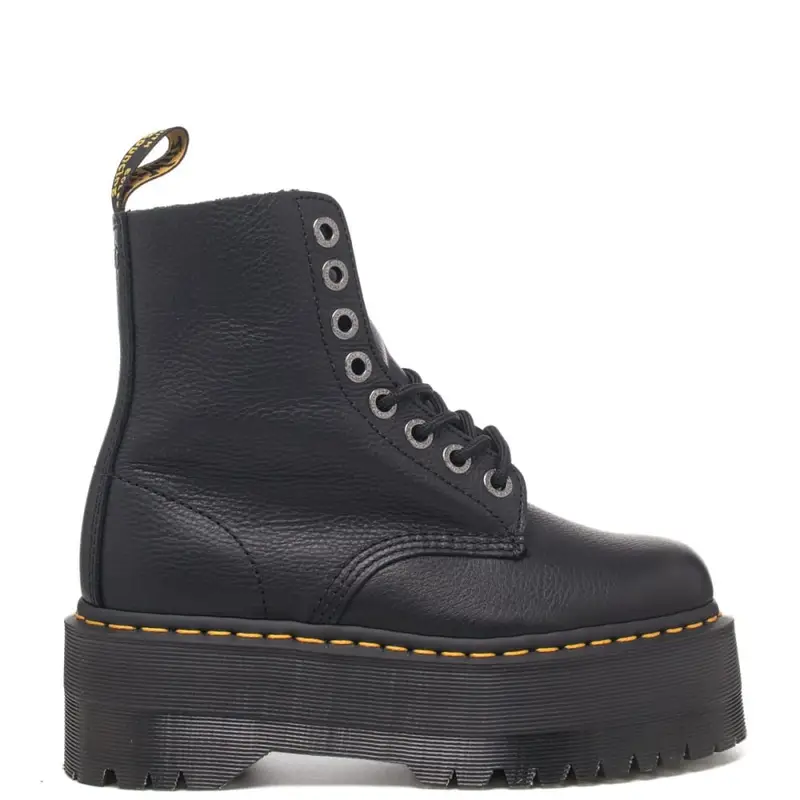 anfibi donna 1460 pascal max platform in morbida pelle nera