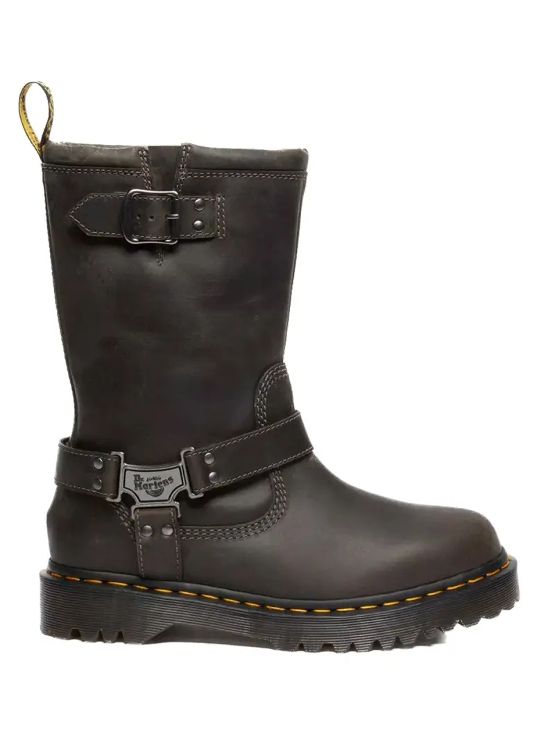 Anistone Hi Leather Biker Boots GRIGIO