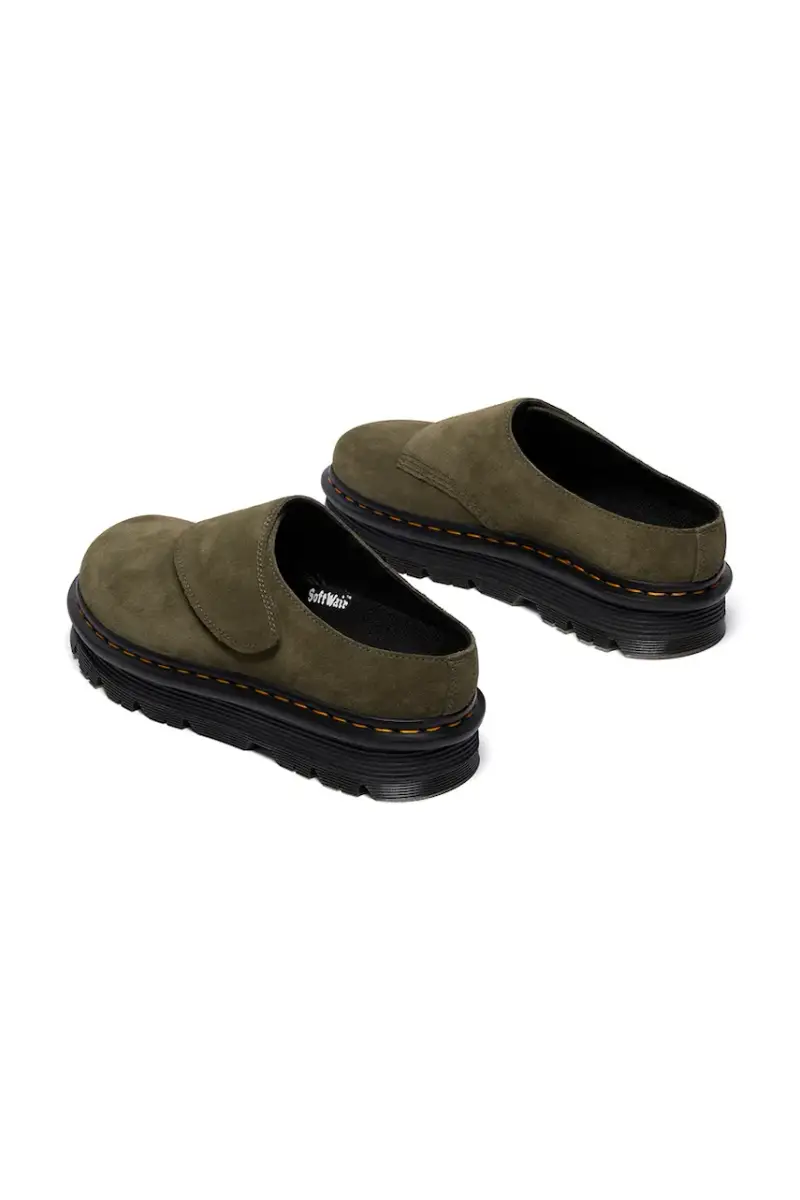ciabatte slide in camoscio ZebZag AnyWair Mule colore verde DM41730300 miniatura 3