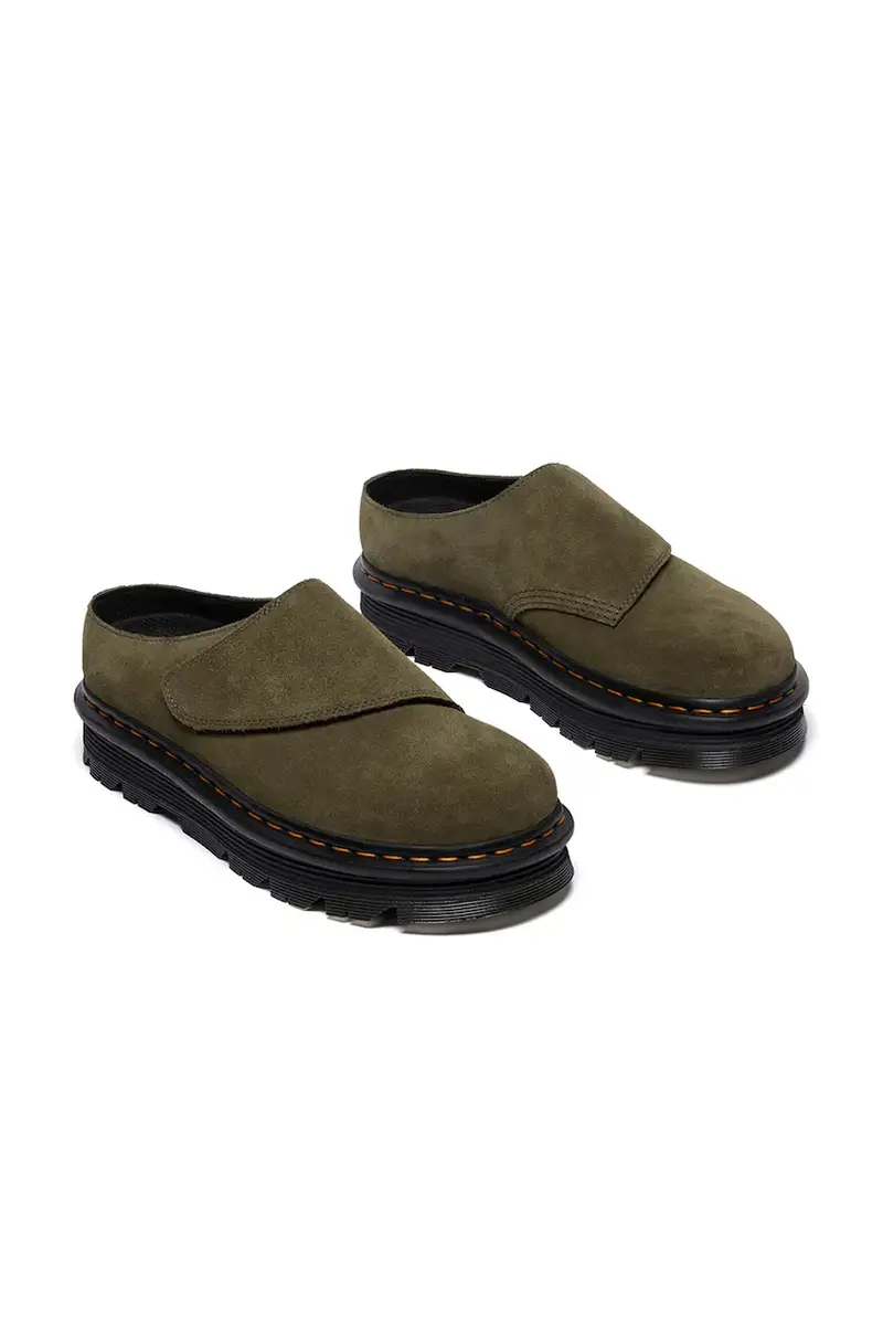 ciabatte slide in camoscio ZebZag AnyWair Mule colore verde DM41730300 miniatura 2