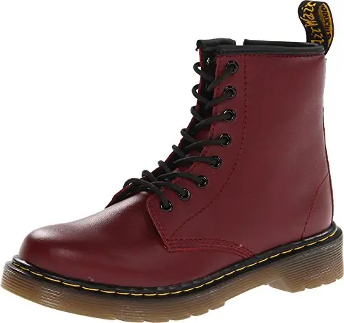 Dr. Martens DELANEY, Stivali Unisex Bambino, Rosso (Cherry Red), 32