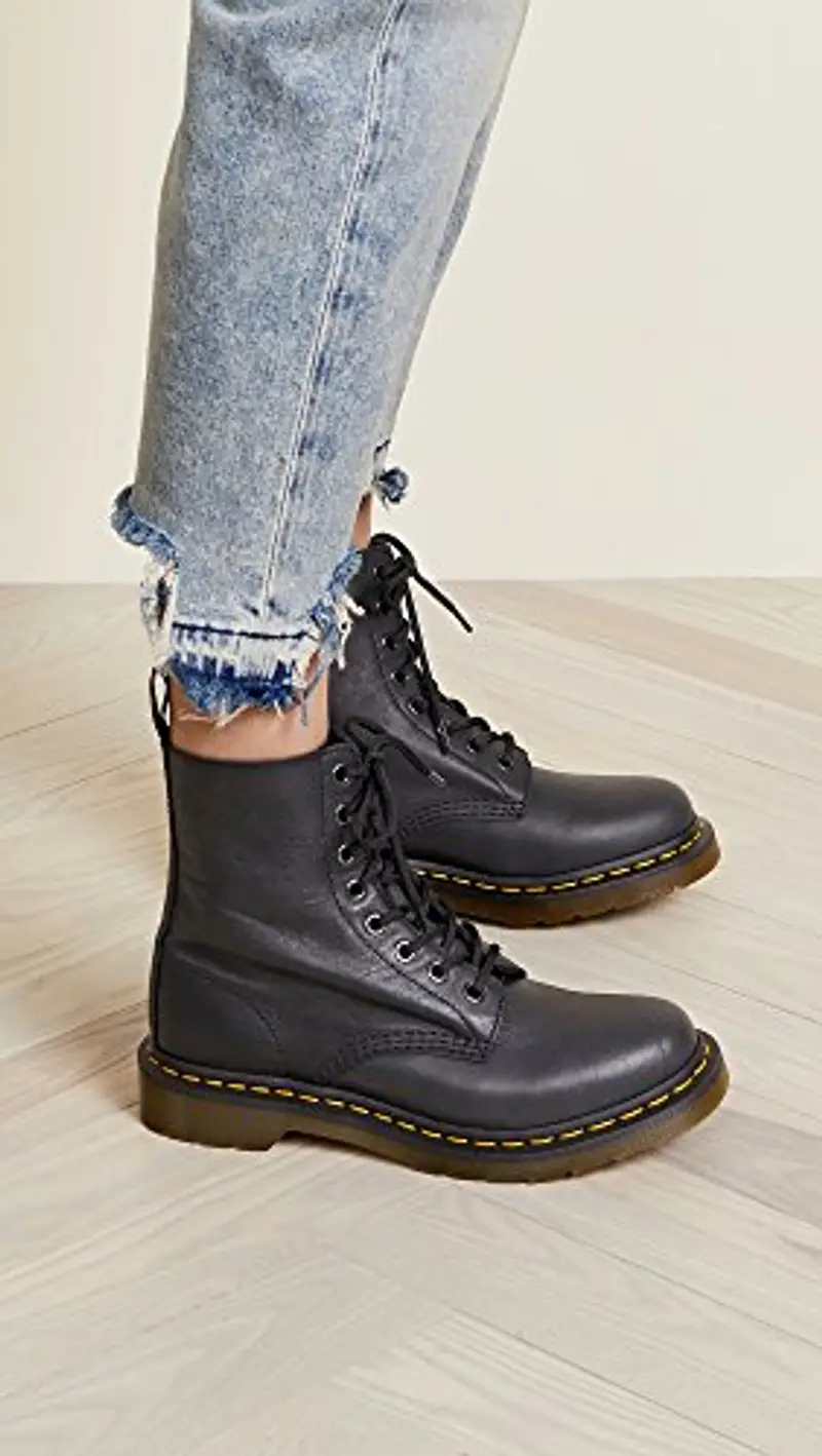 Dr. Martens Pascal Buttero, Bovver Boots Donna, Nero Black Virginia, 38 EU miniatura 3