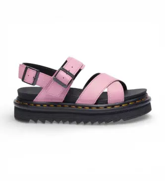 per donna 31558650 Sandali in pelle rosa Voss II Athena (040UK=37), Basso, 1 a 3 cm, Fibbia, Casual