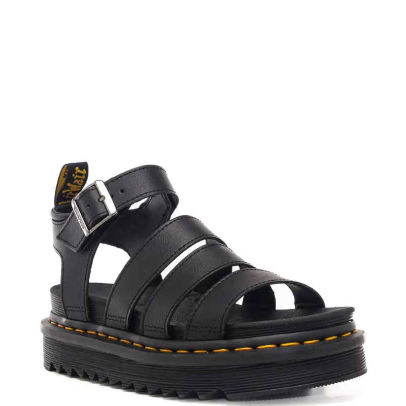 sandali da donna blaire in pelle athena con cinturino alla caviglia neri miniatura 2