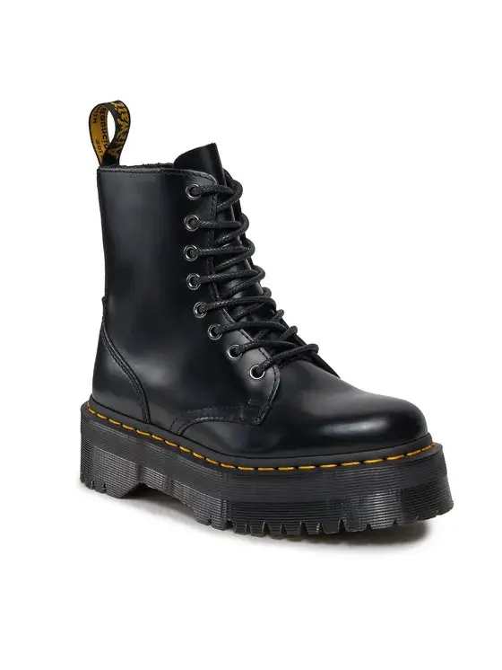DR. MARTENS Stivaletti Donna Neri Jadon Polished Smooth Nero