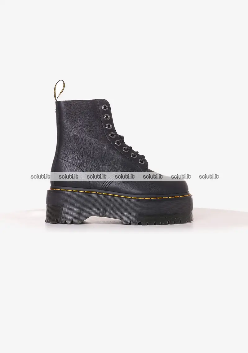 Stivaletti Dr Martens donna neri 1460 pascal max platform in pelle opaca