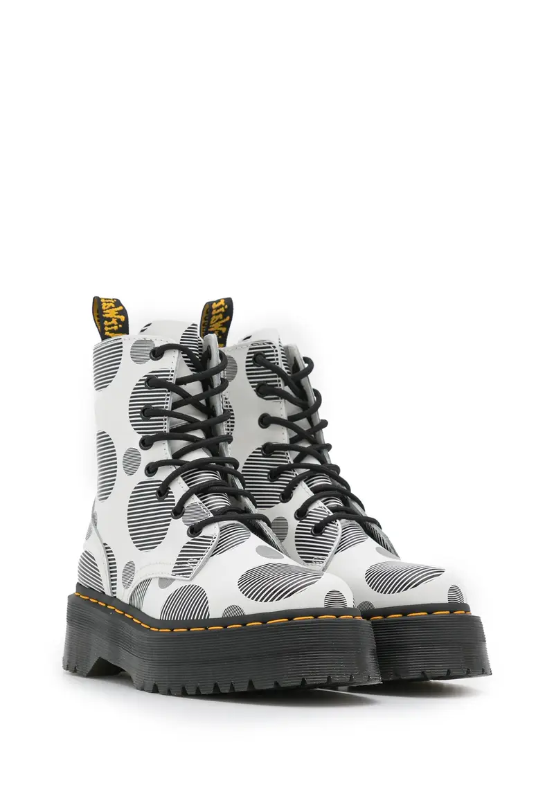 DR MARTENS - Stivaletto White/blk polka dots miniatura 2