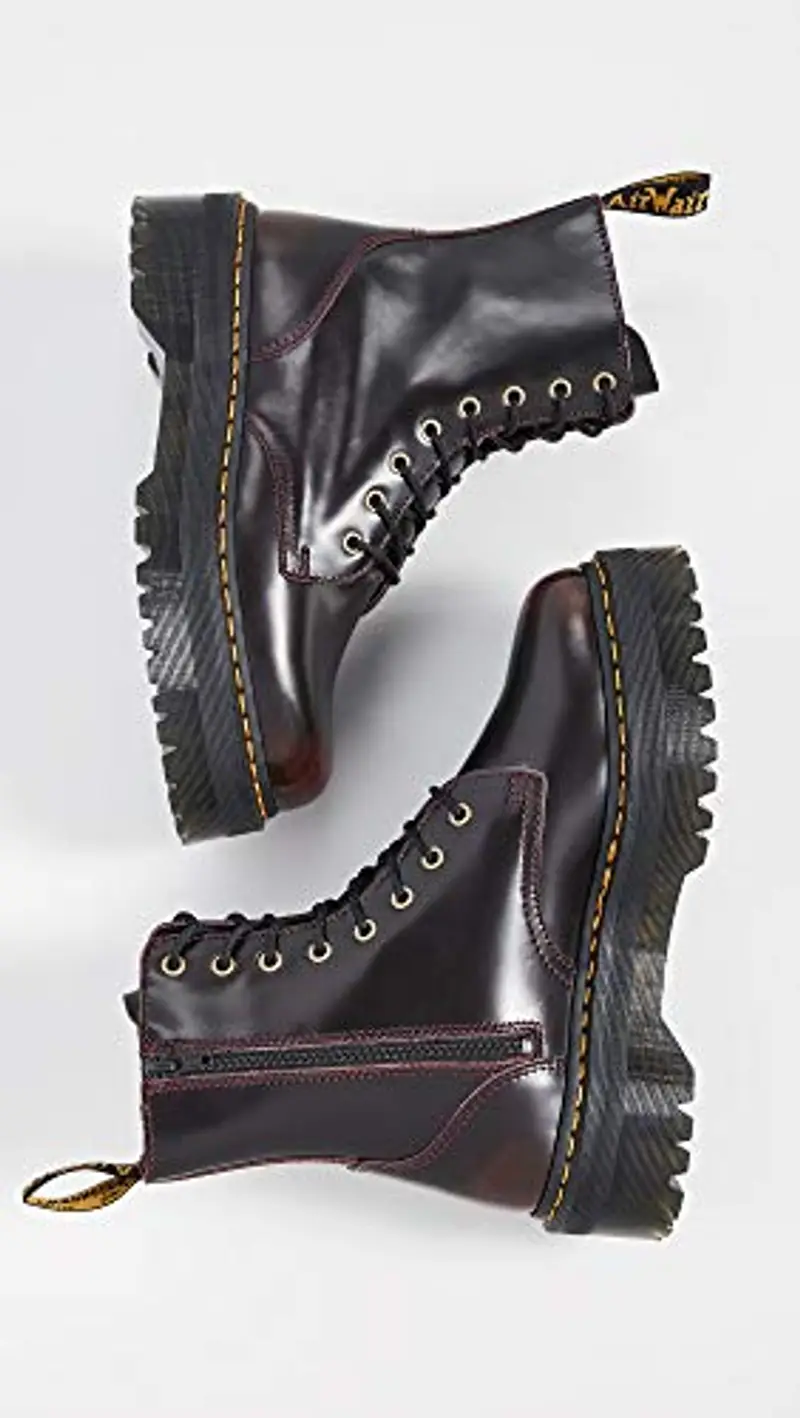 Dr. Martens Women's Jadon Arcadia Platform Leather Lace Up Boot Cherry Red-Cherry miniatura 3
