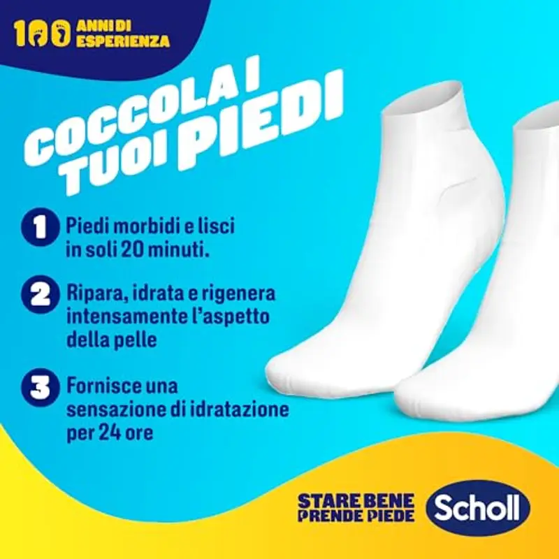 Dr. Scholl's Maschera Piedi con Olio di Lavanda per Talloni Screpolati, Piedi Più Morbidi e Lisci In 20 Minuti, Calzini Idratanti di Facile Utilizzo, Calzino e Confezione Riciclabili, 4 Paio miniatura 3
