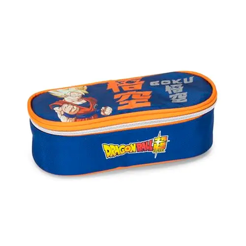 DRAGON BALL SUPER - Astuccio Scuola Ovale Ufficiale Dragon Ball, Ideale per Riporre la Cancelleria, con Divisorio