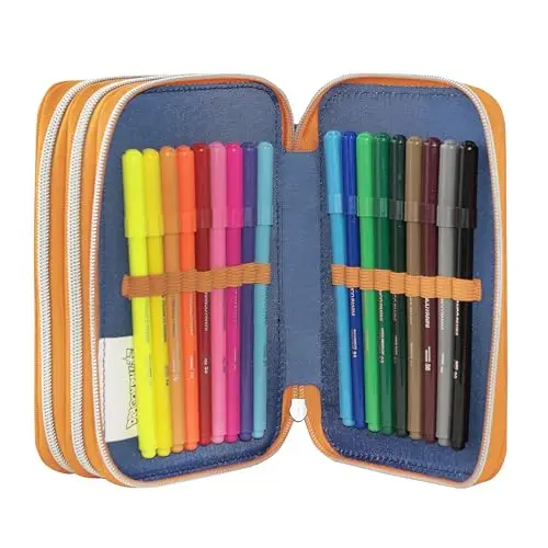 DRAGON BALL SUPER - Astuccio Scuola Ufficiale Dragon Ball, Astuccio 3 Scomparti Bambino e Bambina con Set Cancelleria miniatura 3