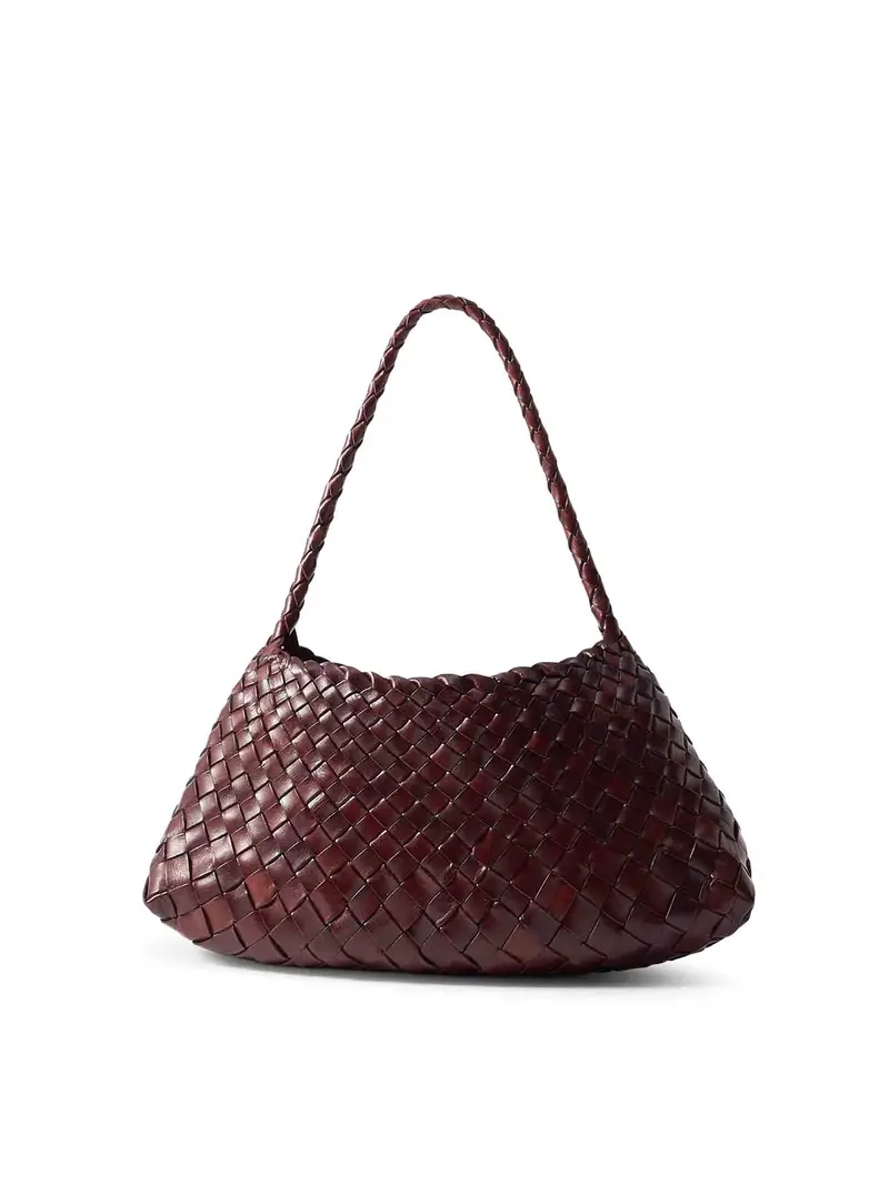 Borsa Mini Rosanna In Pelle Intrecciata Marrone