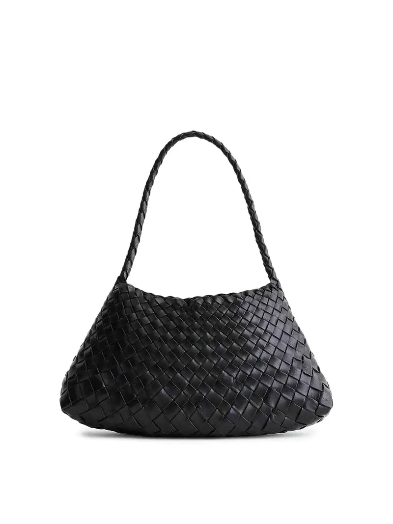 Borsa Mini Rosanna In Pelle Intrecciata Nero