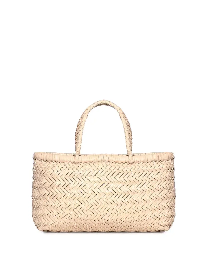 Mini borsa piatta in pelle Gora Beige