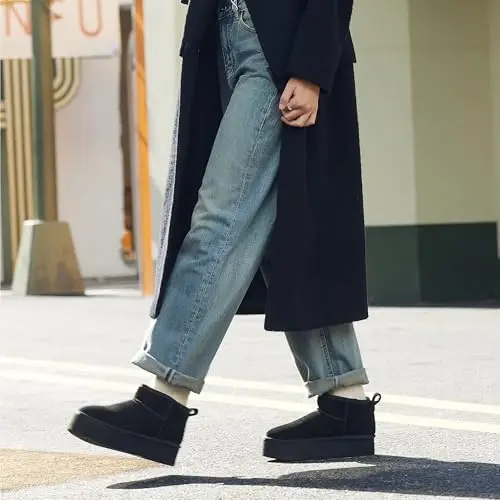 DREAM PAIRS FuzzyClassic Mini Stivale con Piattaforma Stivali da Neve Invernali Donna Stivali con Durevole Caldo miniatura 2