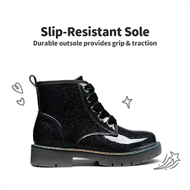 DREAM PAIRS KIDS Stivaletti Stringati per Bambina Moda Stivali con Zip Bambina Stivaletti per Feste e Uso miniatura 2