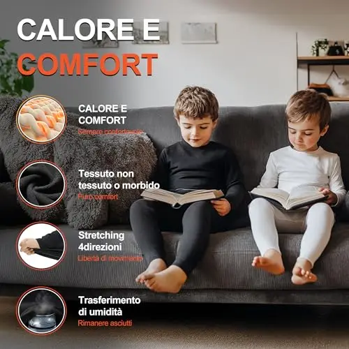DreiWasser Set Intimo Termico Bambino Sci Biancheria Intima Termica - Traspirante, riscaldante e ad Asciugatura Rapida miniatura 2