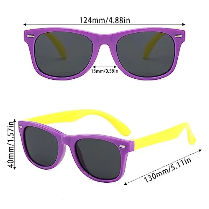 DRERIO Occhiali da Sole Bambino UV400 in Silicone Flessibile Occhiali da Sole Polarizzati Rotondi per Ragazzo Bambina miniatura 2