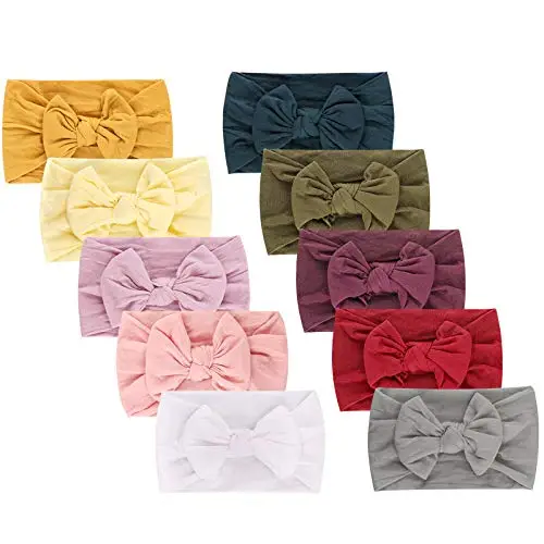 DRESHOW 10 Pcs Bambini Fascia Per Capelli Fasce Bambina Neonata Elastica Fascia Neonato Fasce per Bambini Fasce Capelli