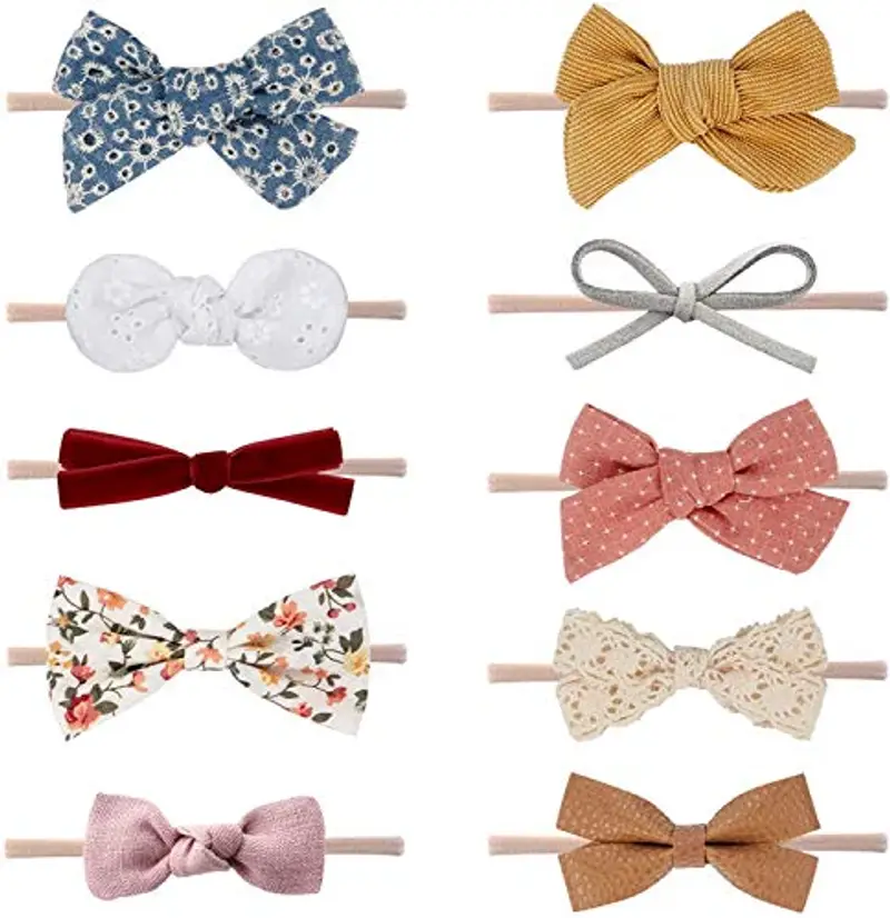 DRESHOW 10 Pcs Bambini Fascia Per Capelli Fasce Bambina Neonata Elastica Fascia Neonato Fasce per Bambini Fasce Capelli Bambina Fascia Bambina Accessori Fasce