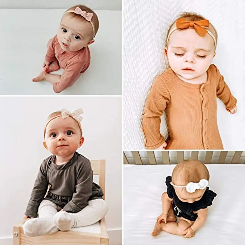 DRESHOW 10 Pcs Bambini Fascia Per Capelli Fasce Bambina Neonata Elastica Fascia Neonato Fasce per Bambini Fasce Capelli Bambina Fascia Bambina Accessori Fasce miniatura 2
