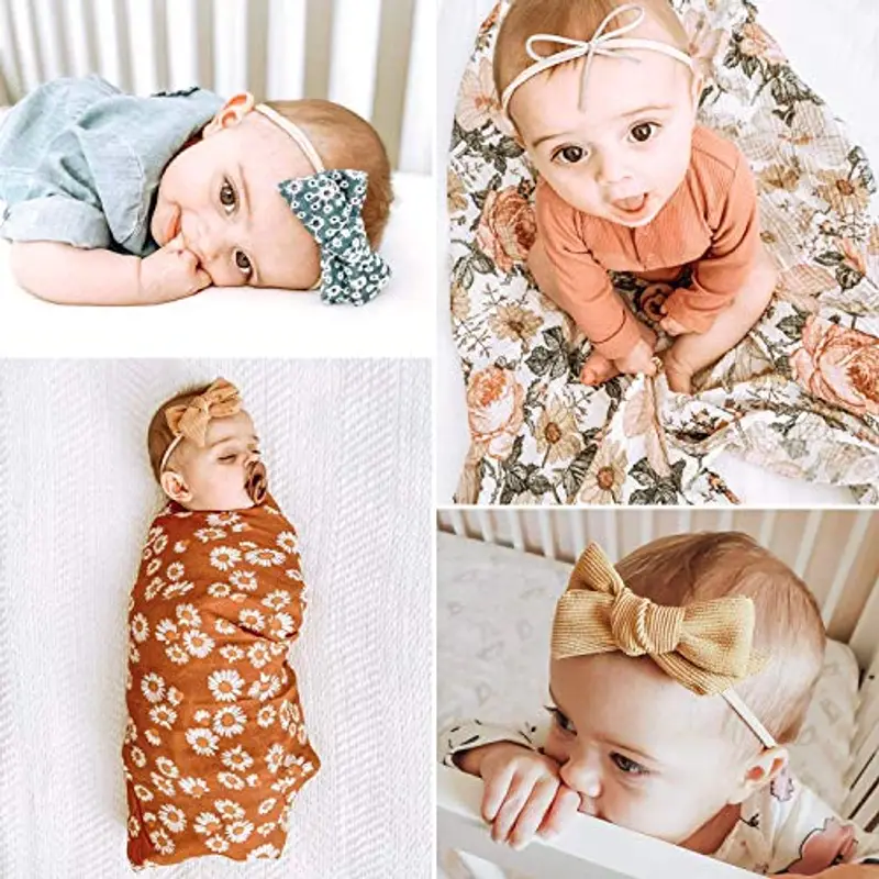 DRESHOW 10 Pcs Bambini Fascia Per Capelli Fasce Bambina Neonata Elastica Fascia Neonato Fasce per Bambini Fasce Capelli Bambina Fascia Bambina Accessori Fasce miniatura 3