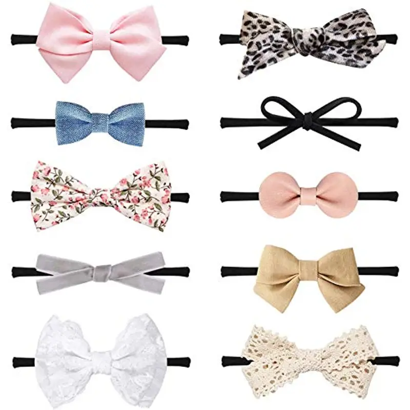 DRESHOW 10 Pcs Bambini Fascia Per Capelli Fasce Bambina Neonata Elastica Fascia Neonato Fasce per Bambini Fasce Capelli Bambina Fascia Bambina Accessori Fasce