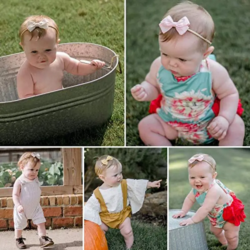 DRESHOW 10 Pcs Bambini Fascia Per Capelli Fasce Bambina Neonata Elastica Fascia Neonato Fasce per Bambini Fasce Capelli Bambina Fascia Bambina Accessori Fasce miniatura 2